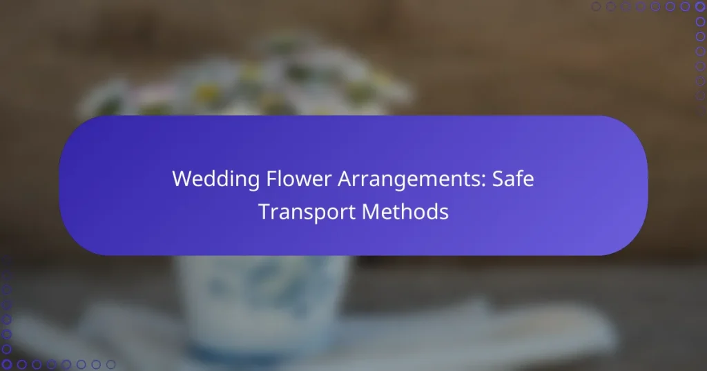 Wedding Flower Arrangements: Safe Transport Methods