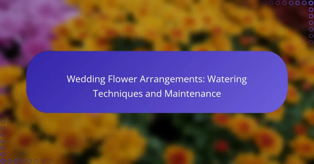 Wedding Flower Arrangements: Watering Techniques and Maintenance