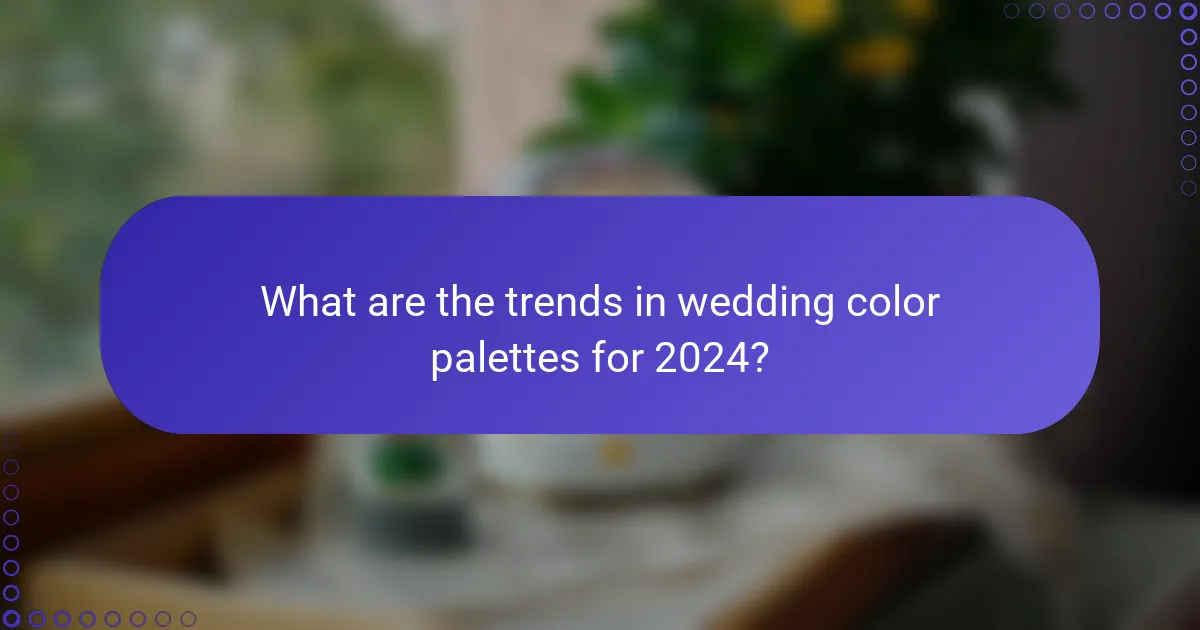 What are the trends in wedding color palettes for 2024?